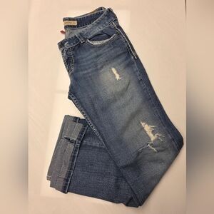 BKE Women's Distressed Blue Jeans